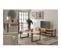 vidaXL Three Piece Living Room Furniture Set Solid Acacia Wood