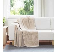 vidaXL Throw Blanket Beige 130 x 150 cm Fleece