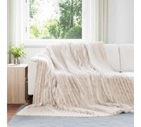 vidaXL Throw Blanket Beige 240 x 220 cm Fleece