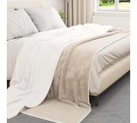 vidaXL Throw Blanket Beige 240 x 270 cm Fleece