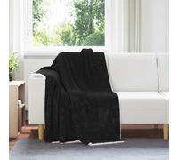 Throw Blanket Black 130 x 150 cm Fleece
