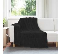 Throw Blanket Black 150 x 200 cm Fleece