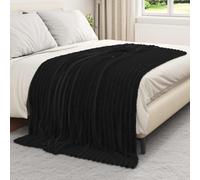 Throw Blanket Black 200 x 150 cm Fleece