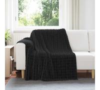 Throw Blanket Black 200 x 150 cm Fleece