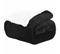 vidaXL Throw Blanket Black 220 x 240 cm Fleece