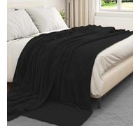 Throw Blanket Black 240 x 270 cm Fleece