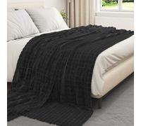 Throw Blanket Black 270 x 240 cm Fleece