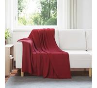 vidaXL Throw Blanket Bordeaux Red 170 x 130 cm Fleece