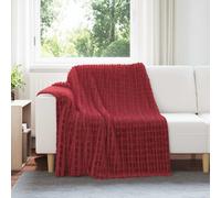 vidaXL Throw Blanket Bordeaux Red 200 x 150 cm Fleece