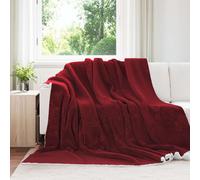 Throw Blanket Bordeaux Red 240 x 270 cm Fleece