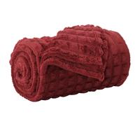 vidaXL Throw Blanket Bordeaux Red 270 x 240 cm Fleece