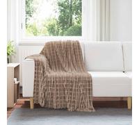 vidaXL Throw Blanket Camel 150 x 130 cm Fleece