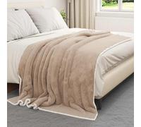 vidaXL Throw Blanket Camel 150 x 200 cm Fleece