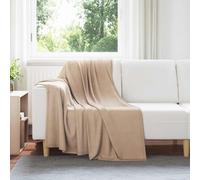 vidaXL Throw Blanket Camel 170 x 130 cm Fleece