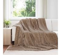vidaXL Throw Blanket Camel 270 x 240 cm Fleece