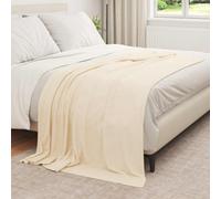 Throw Blanket Cream 210 x 140 cm Fleece
