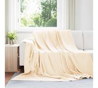 Throw Blanket Cream 240 x 220 cm Fleece