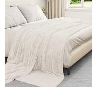 Throw Blanket Cream 240 x 220 cm Fleece