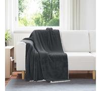 vidaXL Throw Blanket Dark Grey 130 x 150 cm Fleece