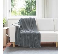 vidaXL Throw Blanket Dark Grey 130 x 150 cm Fleece