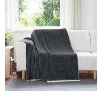vidaXL Throw Blanket Dark Grey 150 x 200 cm Fleece