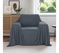 vidaXL Throw Blanket Dark Grey 210 x 140 cm Fleece