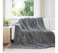 vidaXL Throw Blanket Dark Grey 270 x 240 cm Fleece