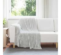 vidaXL Throw Blanket Grey 150 x 130 cm Fleece