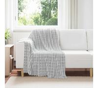 vidaXL Throw Blanket Grey 150 x 130 cm Fleece