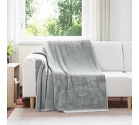 vidaXL Throw Blanket Grey 150 x 200 cm Fleece