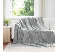 vidaXL Throw Blanket Grey 240 x 270 cm Fleece