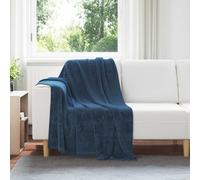 vidaXL Throw Blanket Navy Blue 130 x 150 cm Fleece