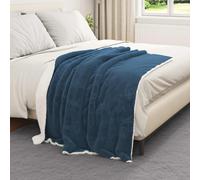 vidaXL Throw Blanket Navy Blue 130 x 150 cm Fleece