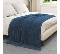 vidaXL Throw Blanket Navy Blue 150 x 200 cm Fleece