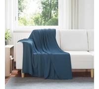 vidaXL Throw Blanket Navy Blue 170 x 130 cm Fleece