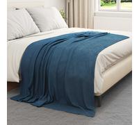 vidaXL Throw Blanket Navy Blue 200 x 150 cm Fleece