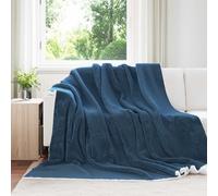 vidaXL Throw Blanket Navy Blue 240 x 270 cm Fleece