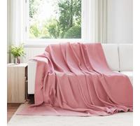 Throw Blanket Pink 240 x 220 cm Fleece