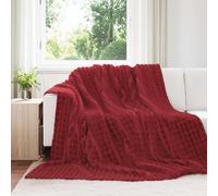 Throw Blankets 6 pcs Bordeaux Red 240 x 220 cm Fleece