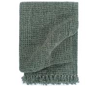 vidaXL Throw Cotton 125x150cm Dark Green Warm Bed Sofa Chair Couch Blanket
