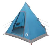 vidaXL Tipi Tent Water-Resistant 3-Person Blue, Modern Tipi Tent, 3-Person Water-Resistant Outdoor Shelter, Functional Camping Essential with Windows, Easy Setup