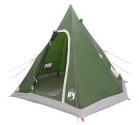 vidaXL Tipi Tent Water-Resistant 3-Person Green, Modern Tipi Tent, 3-Person Water-Resistant Outdoor Shelter, Functional Camping Essential with Windows, Easy Setup