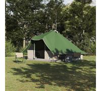 vidaXL Tipi Tent with Roof Green 358 x 296 x 258 cm Taffeta