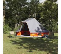 vidaXL Tipi Tent with Roof Grey and Orange 466 x 310 x 240 cm Taffeta