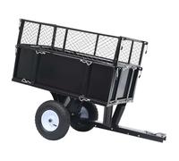 vidaXL Tipping Trailer for Lawn Mower, Heavy-Duty Steel Construction, High Load Capacity, Extendable Height, Foldable Side Walls