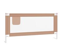 vidaXL Toddler Safety Bed Rail - Durable Fabric Child Protection - Adjustable Height - Universal Fit for Beds - Taupe Color