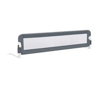 vidaXL Toddler Safety Bed Rail in Grey, 180x42 cm Dimensions, Lightweight Metal Frame, Washable Polyester Fabric, Suitable for Children Aged 18 Months to 5 Years