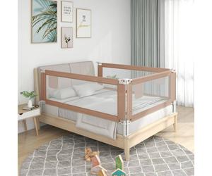 vidaXL Toddler Safety Bed Rail Taupe 140x25 cm Fabric Baby Cot Bed Protection