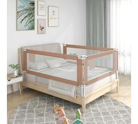 vidaXL Toddler Safety Bed Rail - Taupe Fabric Barrier for Kids aged 18months to 5years, Lightweight Metal Frame and Polyester Cover, Adjustable Height, Fits standard 3-25 cm mattresses