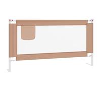 vidaXL Toddler Safety Bed Rail - Taupe Fabric Barrier for Kids aged 18months to 5years, Lightweight Metal Frame and Polyester Cover, Adjustable Height, Fits standard 3-25 cm mattresses